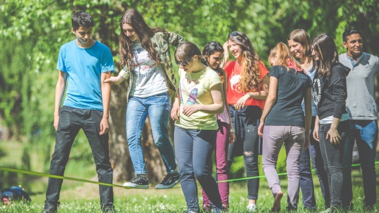 Slackline Gruppe